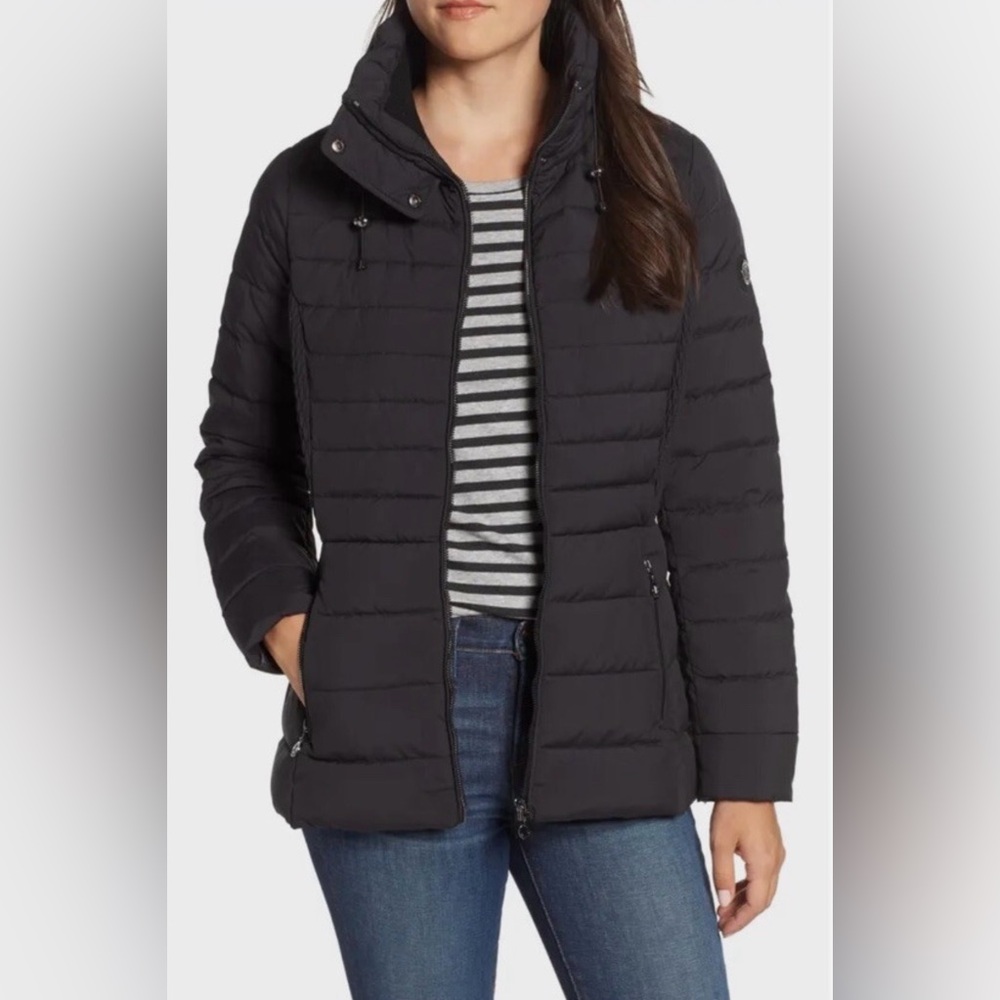 Bernardo Micro Touch Water Resistant Quilted Down Jacket Primaloft